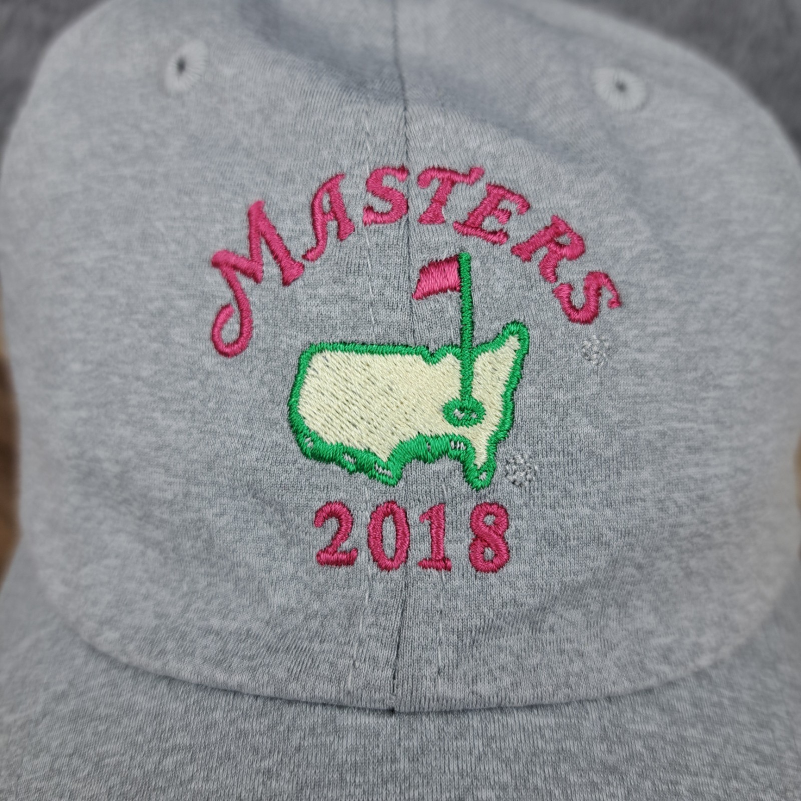 The Masters Hat Cap Strap Back Gray Preformance Light Augusta American Needle