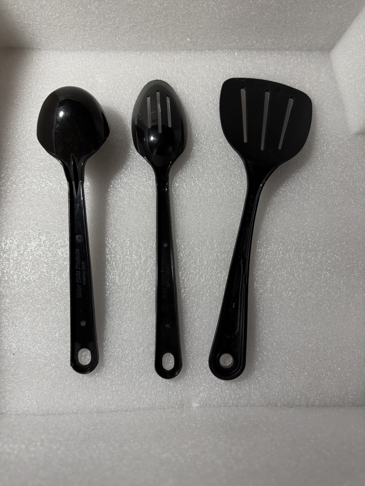 Taylor Made Product Black Slotted Spoon Set Made In USA Vintage