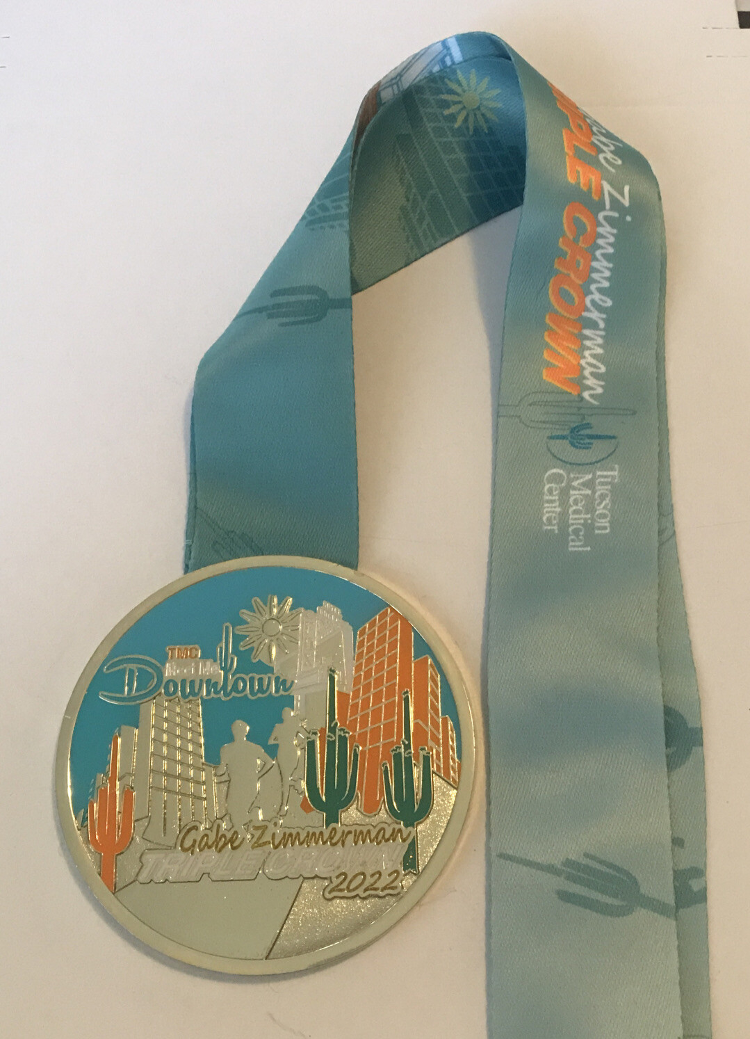 THE MEET ME DOWNTOWN Gabe Zimmerman 2022 Running Race Medal TUCSON ARIZONA