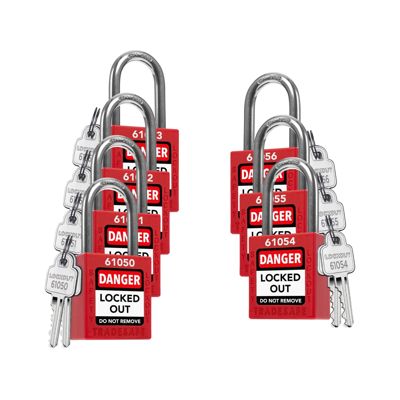 TRADESAFE Lockout Tagout Locks Set - 7 Red Loto Locks, Lockout ... Fast USA SHIP