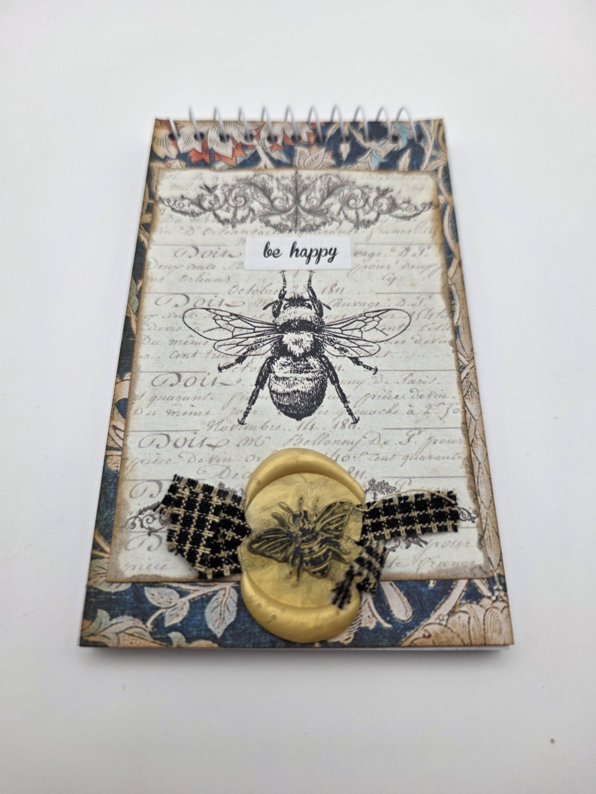 Golden Garden: Hand-Embellished Bumblebee Small Notebook