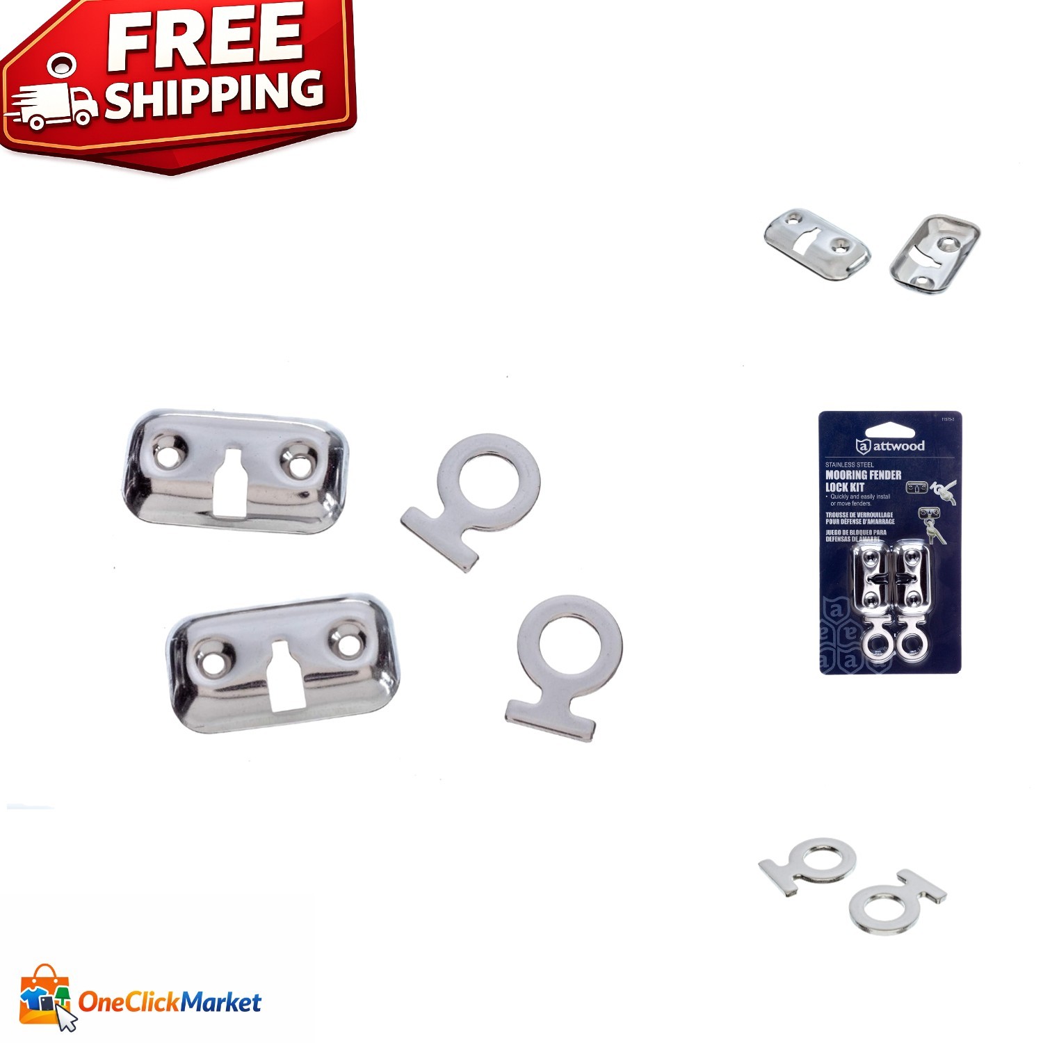 Lightweight Stainless Steel Boat Fender Lock Kit - Enhanced Boating Efficiency