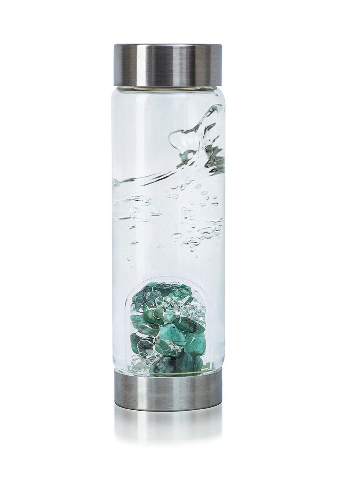 ViA-Vitality VitaJuwel Glass Water Bottle 16.9 oz 500mL Regeneration Emerald