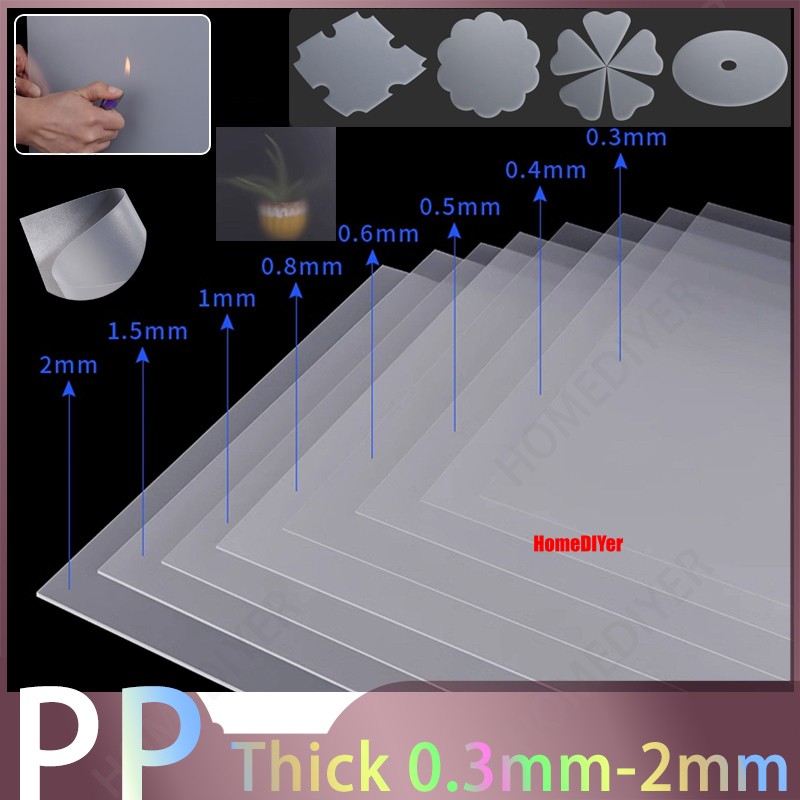 Translucent Frosted PP Plastic Sheets Polypropylene Thin Panel Thick 0.3mm-2mm