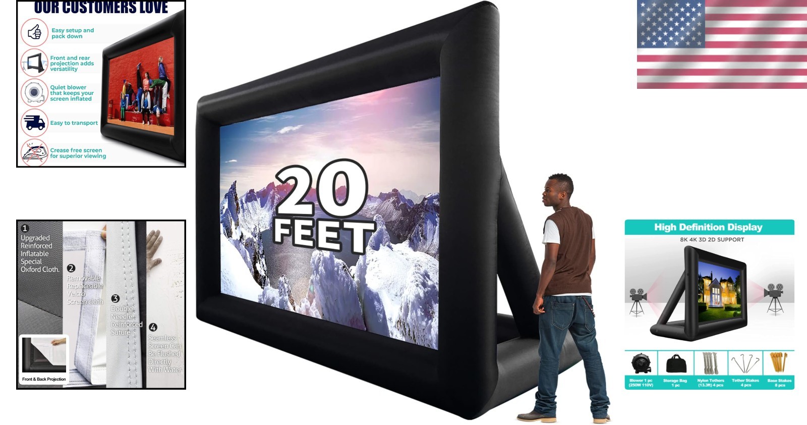 20ft Inflatable Projector Screen for Stunning Outdoor Cinematic Experiences