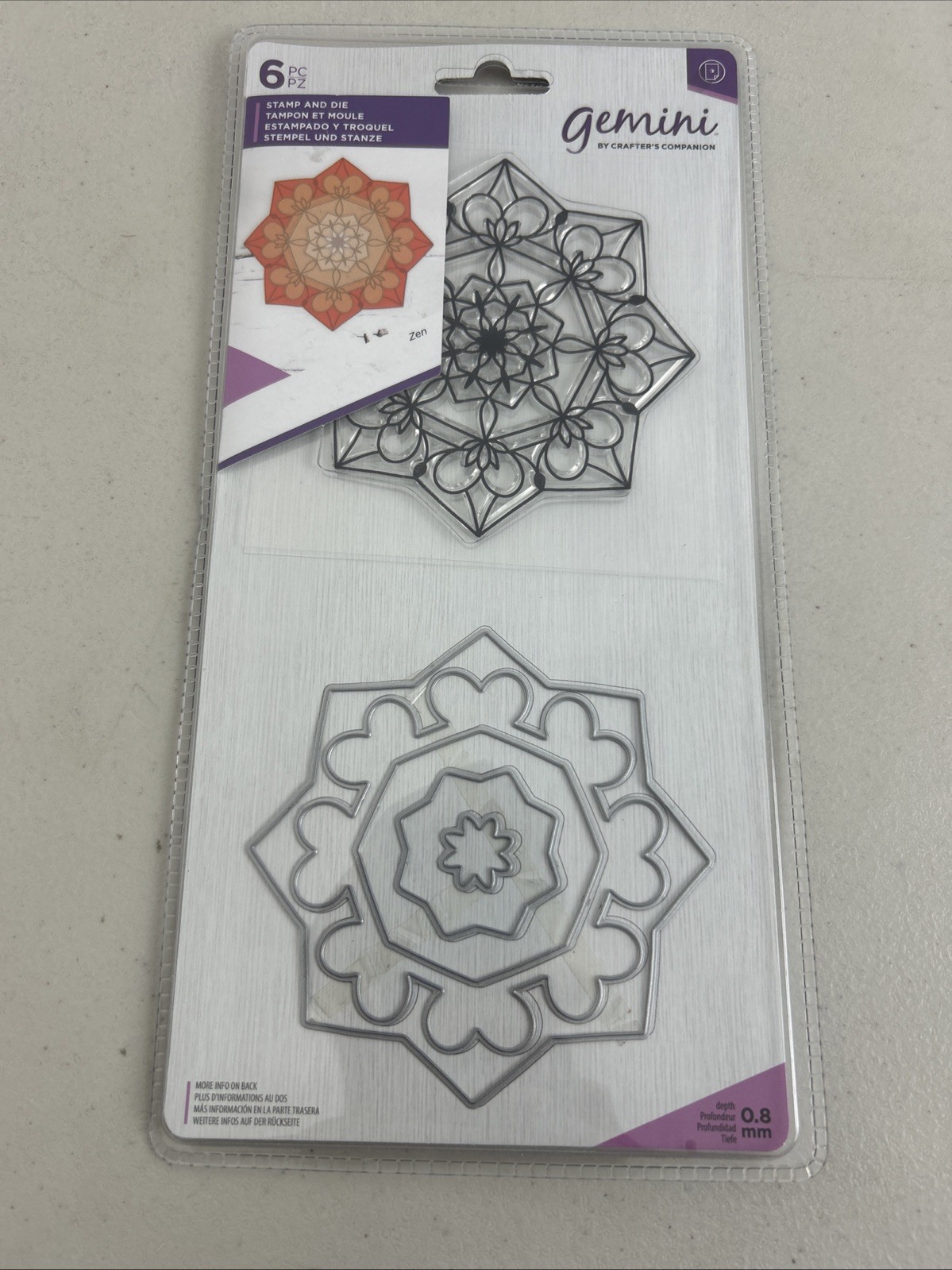 Gemini Mandala Zen Stamp + Cutting Die Sets-Crafter's Companion .8mm