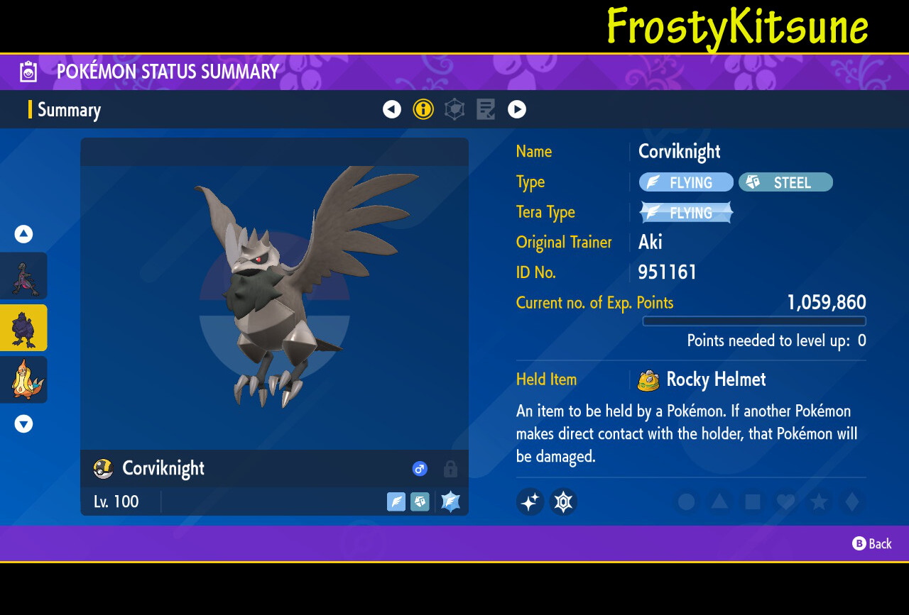 6IV Corviknight / Rookidee Shiny & Non-Shiny Pokemon Scarlet & Violet