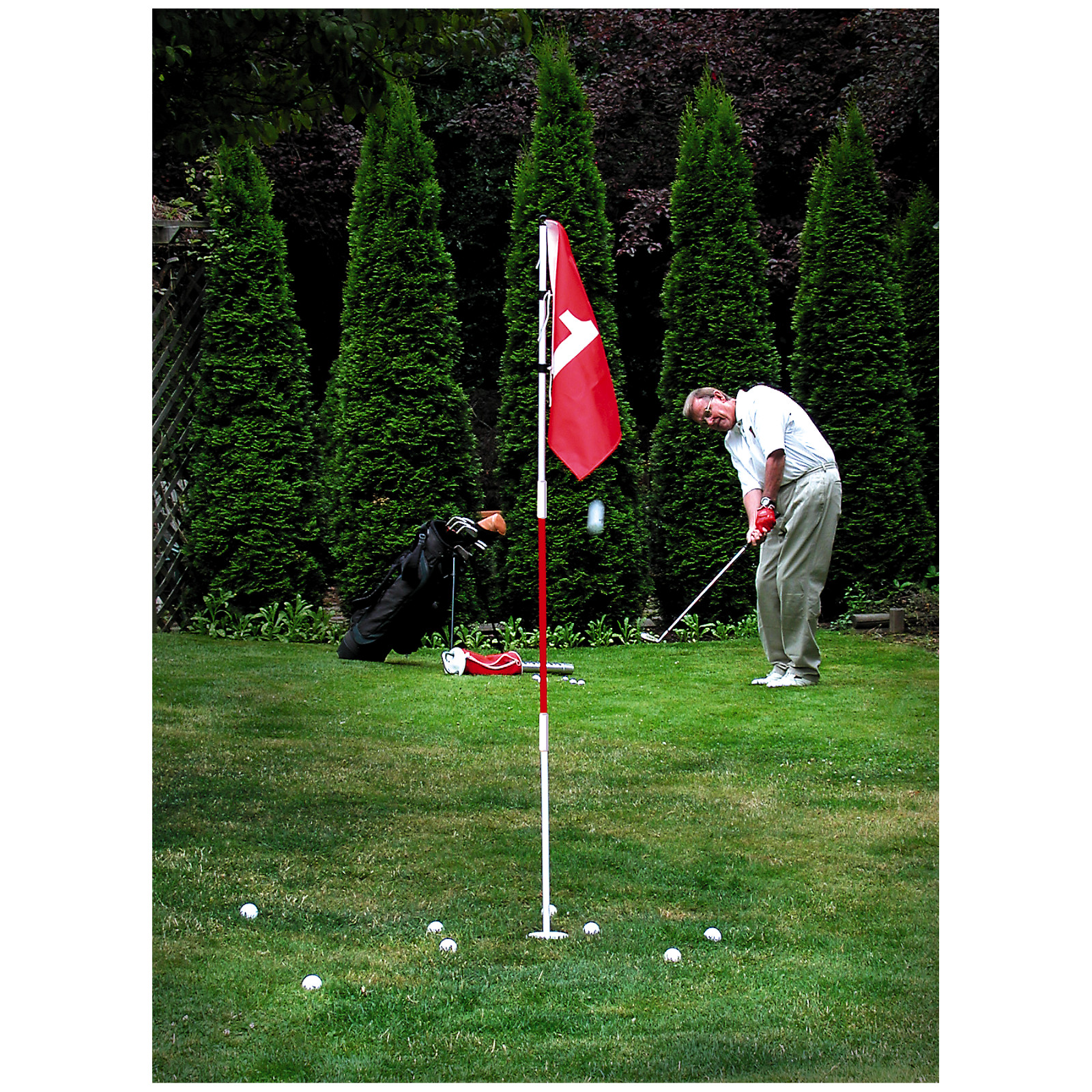 Backyard Flagstick and Golf Cup | Steel Pole Sections Pin Flag Stick