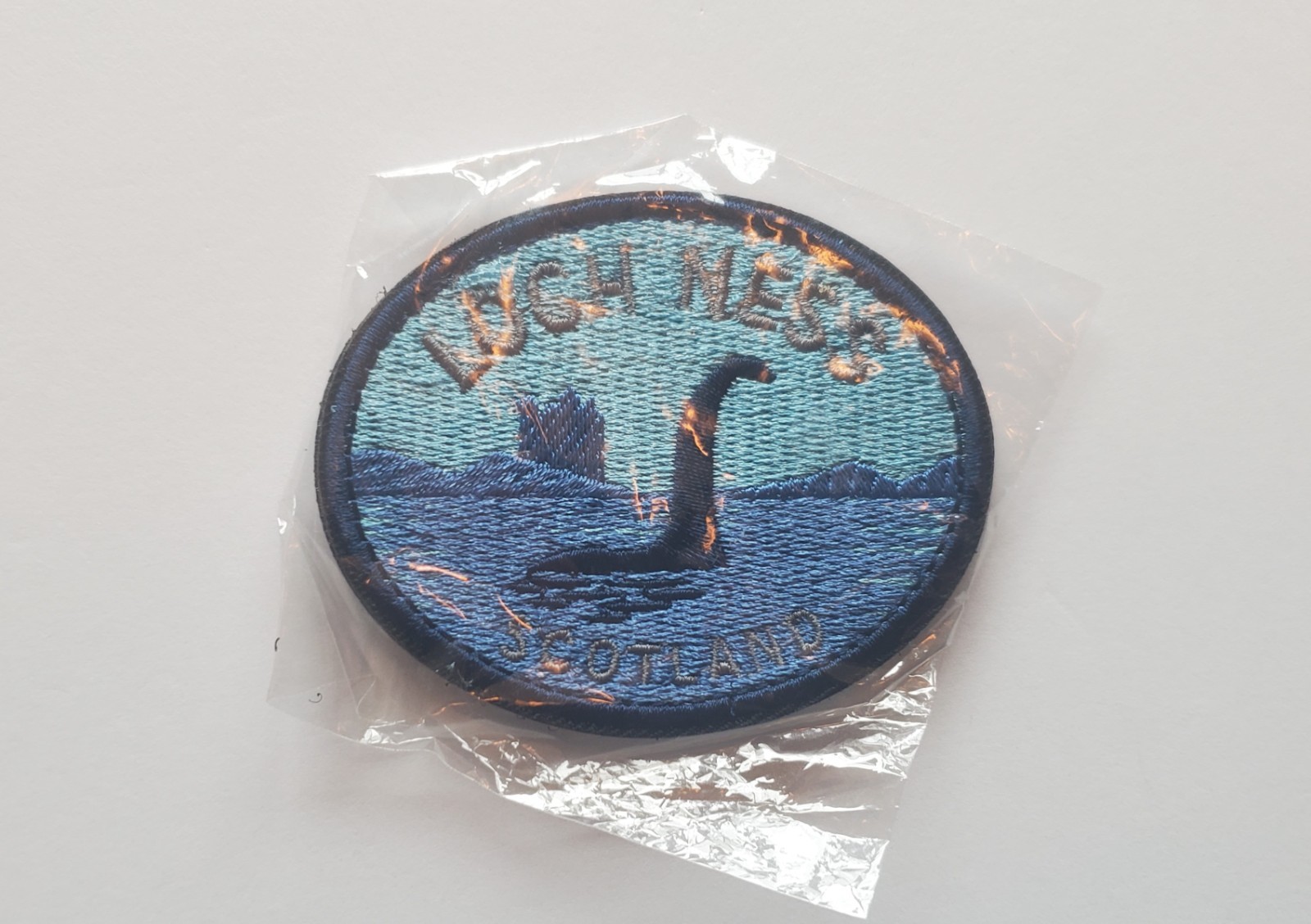 Loch Ness Monster Scotland Embroidered Morale patch Hook & Loop Backing 3" x 2.5