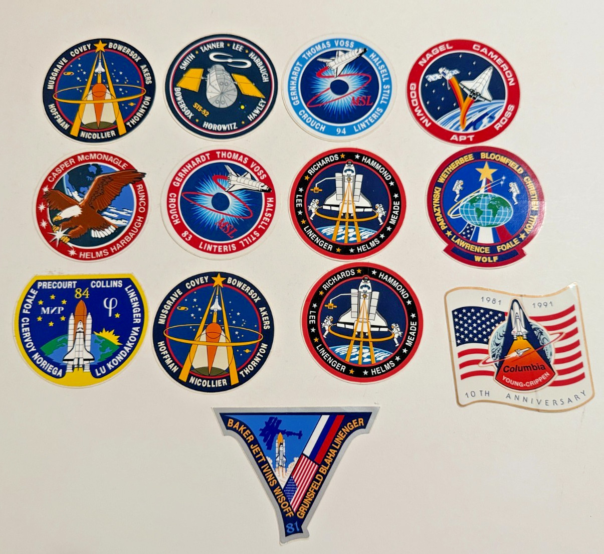 Space Shuttle Mission Decal Sticker Lot of 13