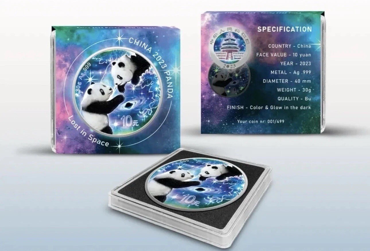 2023 China 30 Gram Silver Panda Lost in Space Edition Colorized
