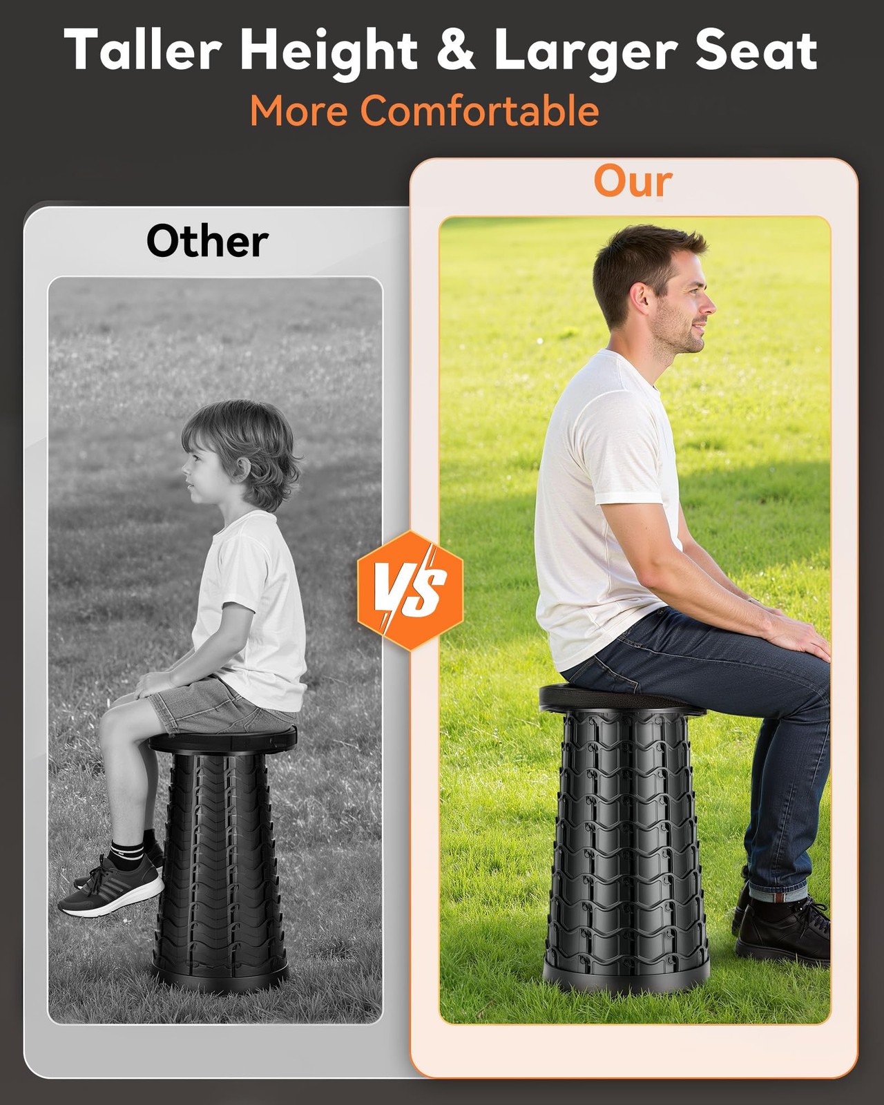 imodomio Portable Folding Stool Black