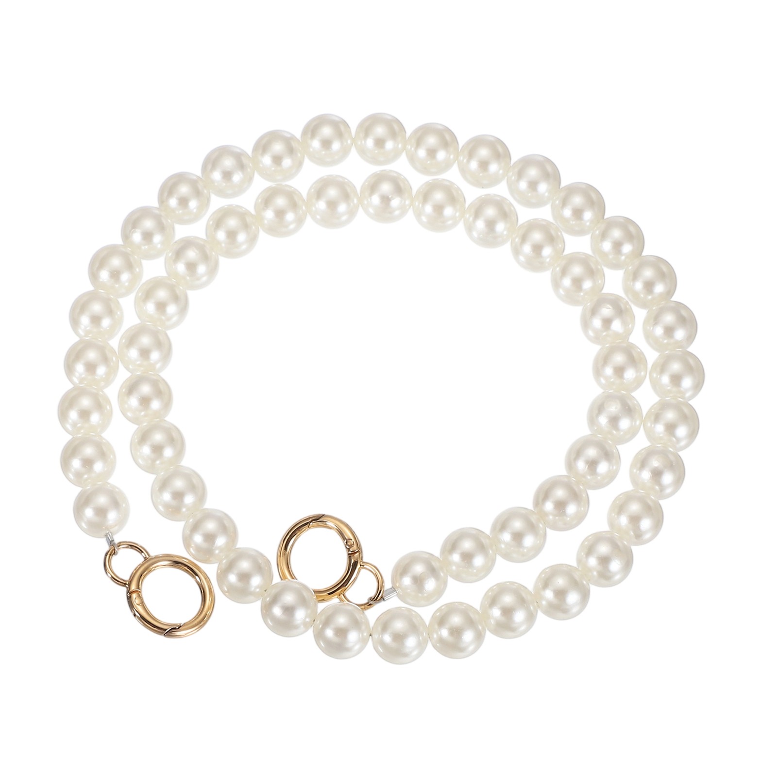 Imitation Pearl Purse Strap 35" Handbag Chain with Spring Clasp 16mm
