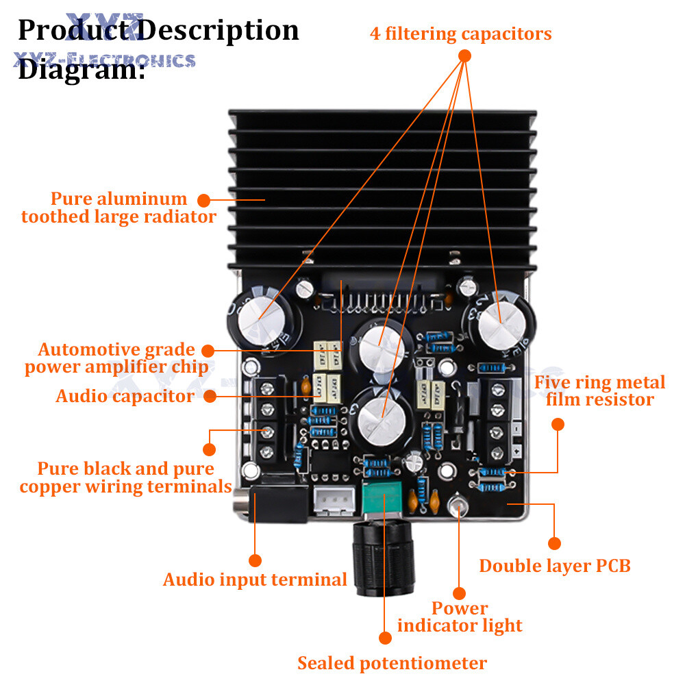 TDA7850 HIFI Power Amplifier Board Car Class AB 2.1CH Power Amplifier Module DIY