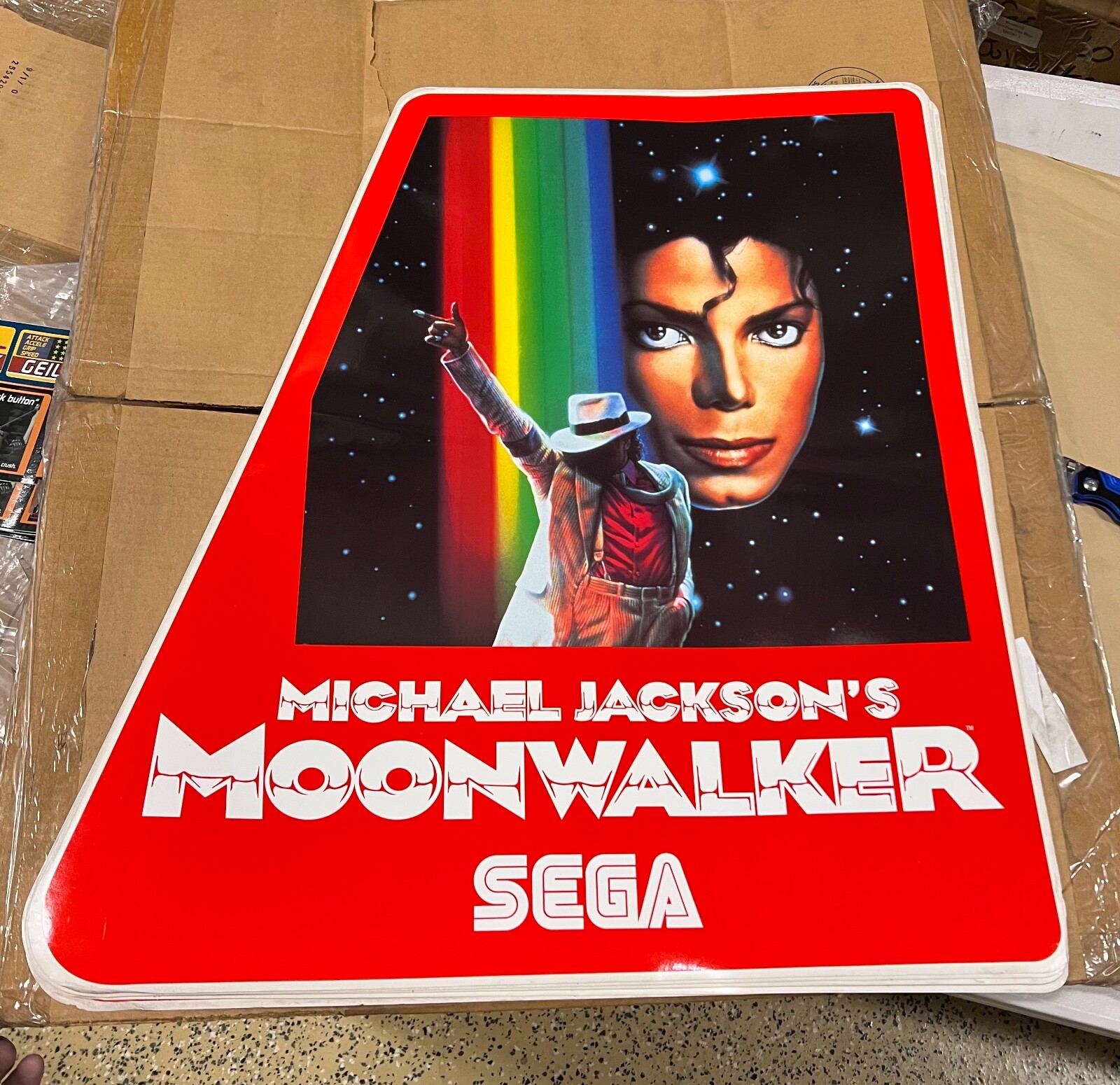 NOS SEGA Michael Jackson'e MOON WALKER Side art - RIGHT SIDE ONLY