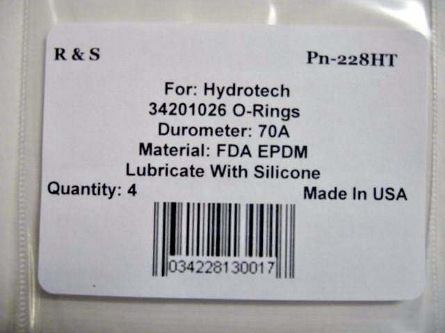 4 Hydrotech 34201026 Filter Housing Sump O-Rings/ R&S 228HT-4 / Food Grade NSF61