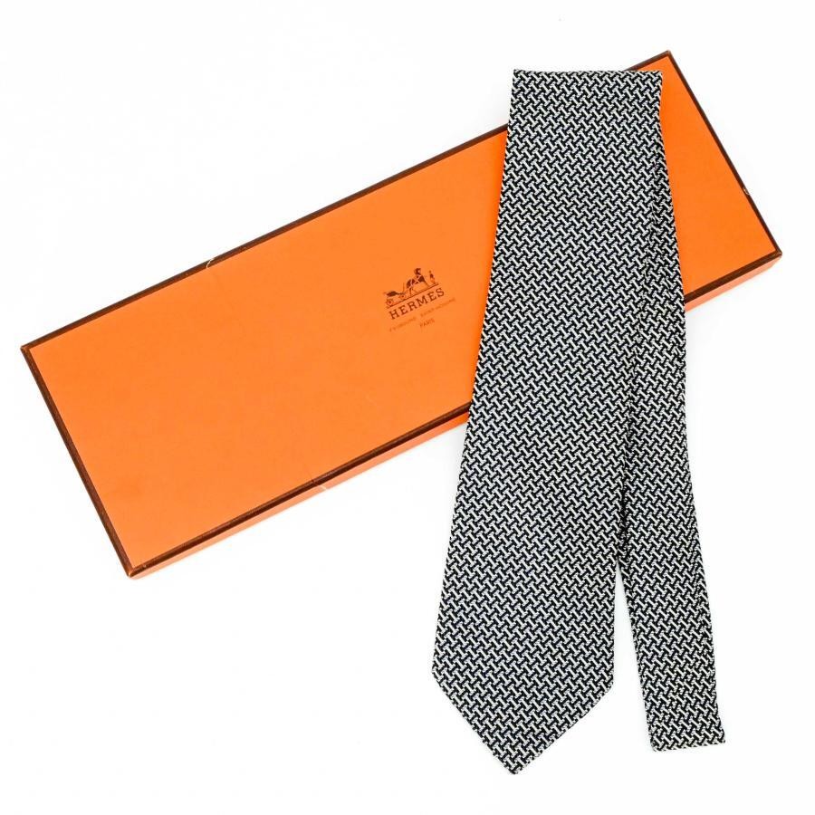 Item HERMES Tie H Logo Fashion Accessories Gentlemen Business Men s 100 Silk Bl