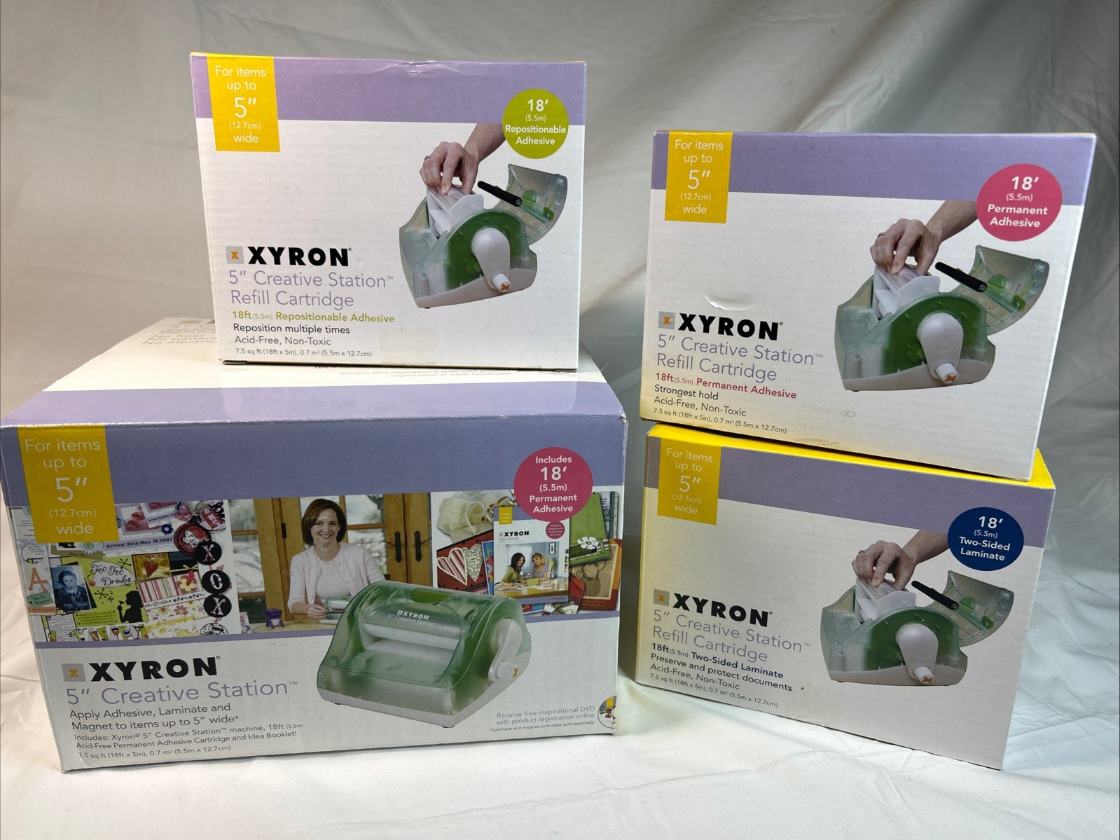 XYRON 5” Creative Station Applicator with 3 refill cartridges NEW Laminator