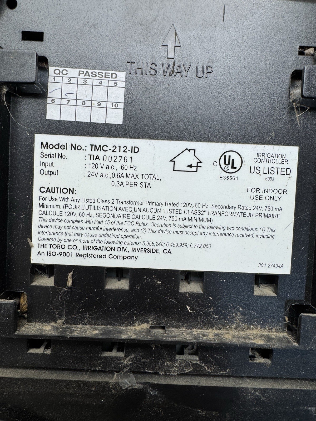 Toro TMC-212 Irrigation Controller 10 Zones (Read)