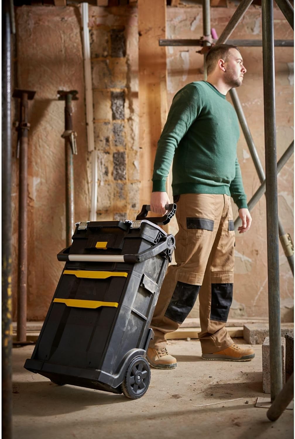 2-in-1 Rolling Workshop Tool Box Empty Tool Box 53 x 75.60 x 32 cm Tool Carrier