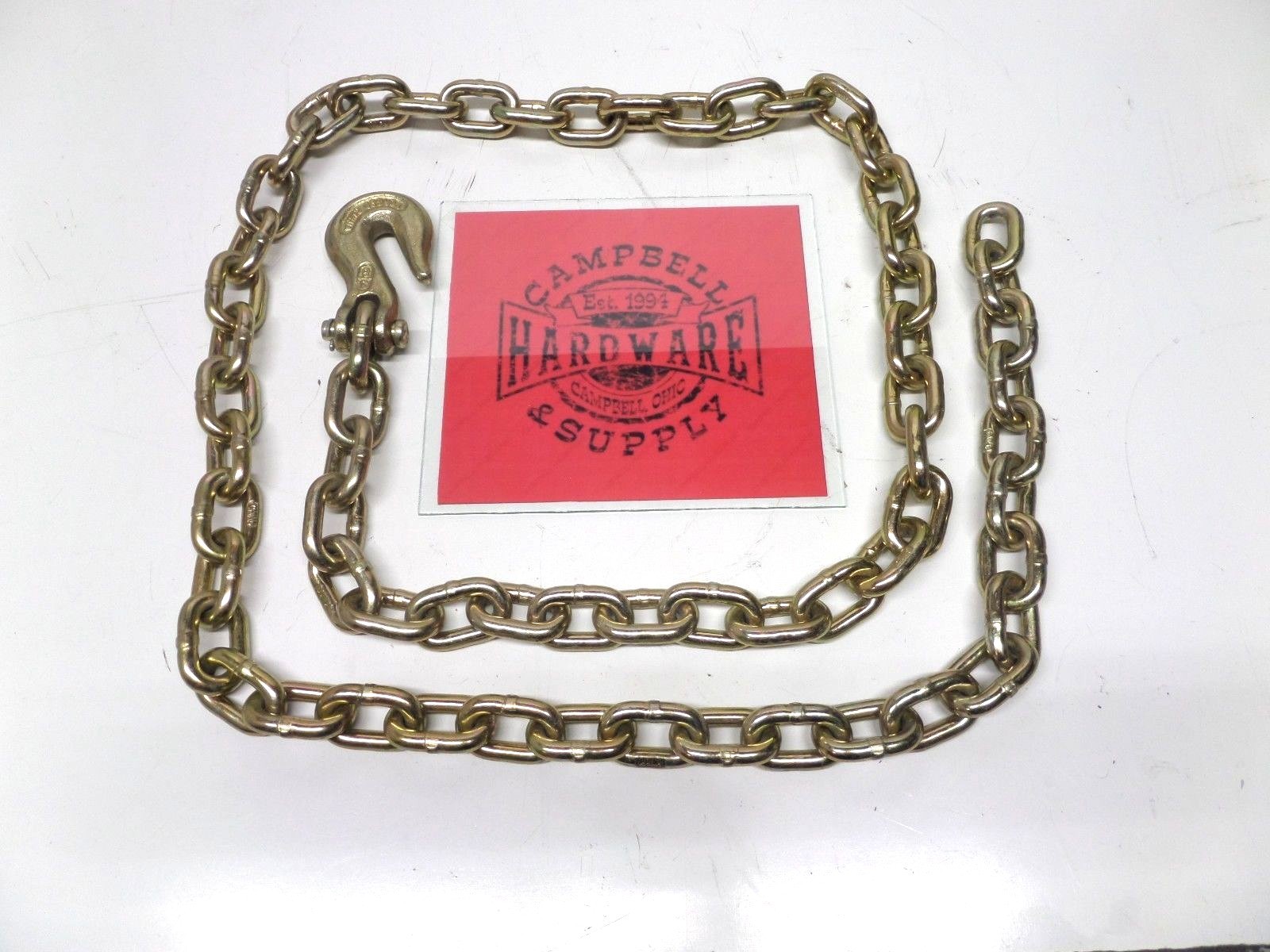 Auto Body Frame Machine Pull Chain 3/8" x 7' Grade 70 with 3/8" Grab Hook
