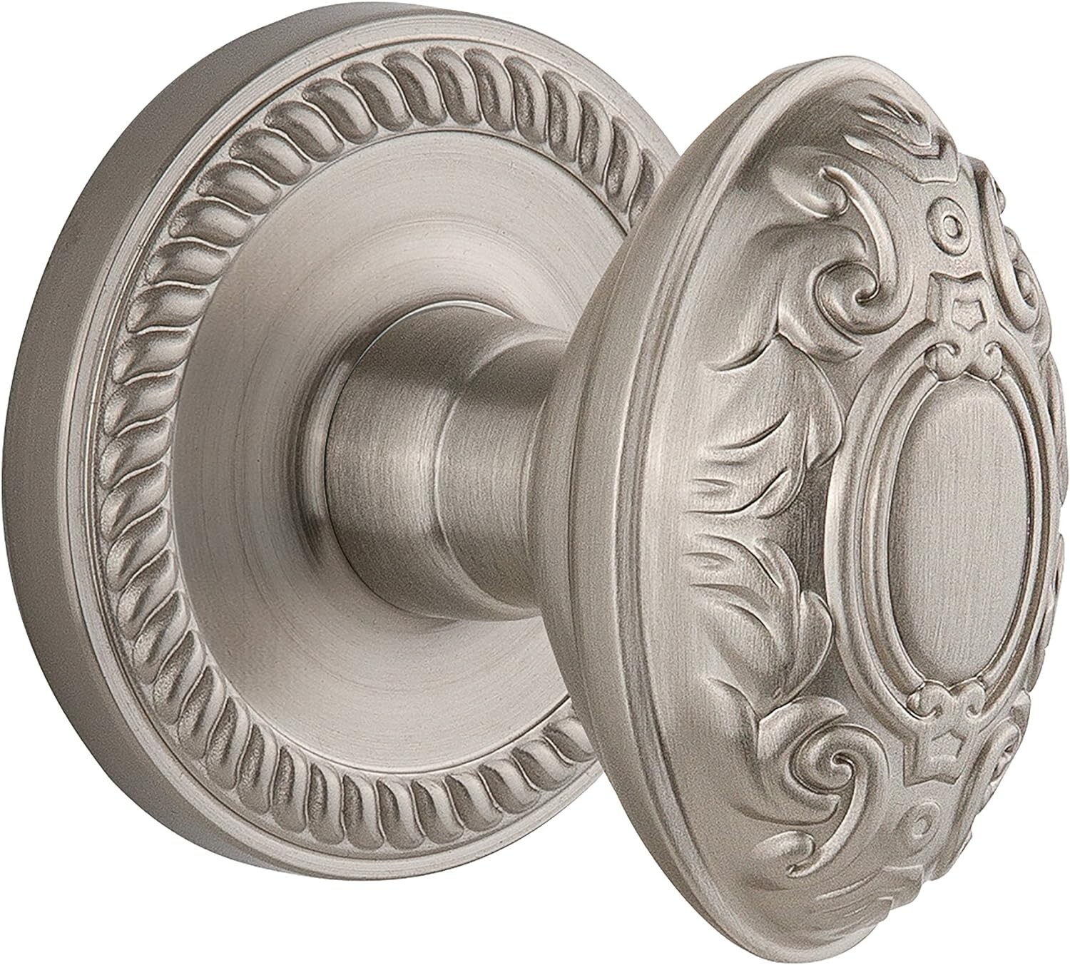 Grandeur 821576, Double Dummy, Satin Nickel Newport Rosette with Grande Victoria