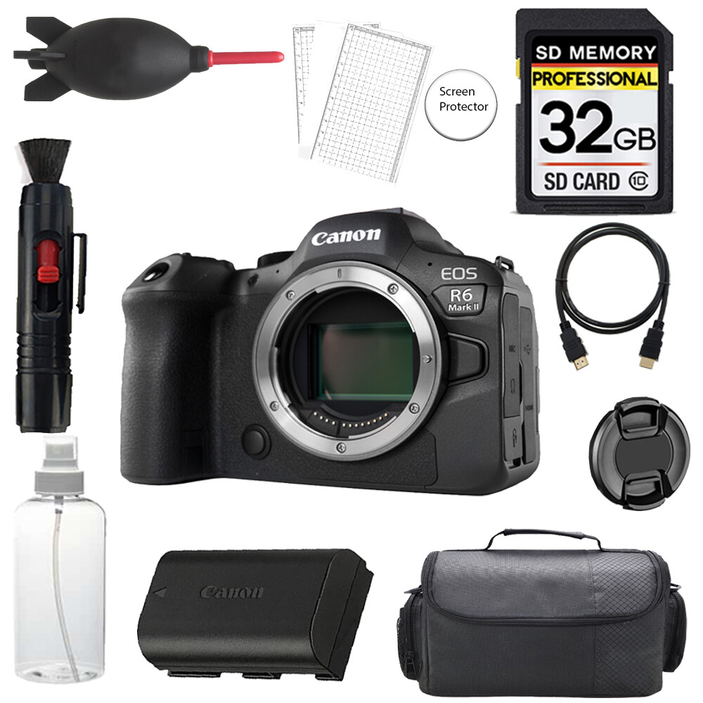 Canon EOS R6 Mark II Mirrorless Camera (Body) +32GB + Bag-Basic Kit