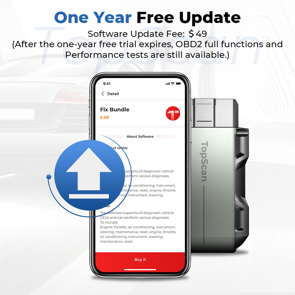 TOPDON TopScan Bluetooth Car Code OBD2 Reader Scanner Full System Scan Tool TPMS