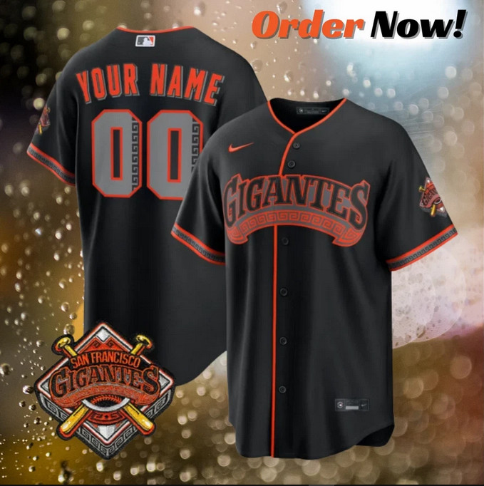 Custom Giants Black 2026 “Los Gigantes” Stitched Jersey All Sizes