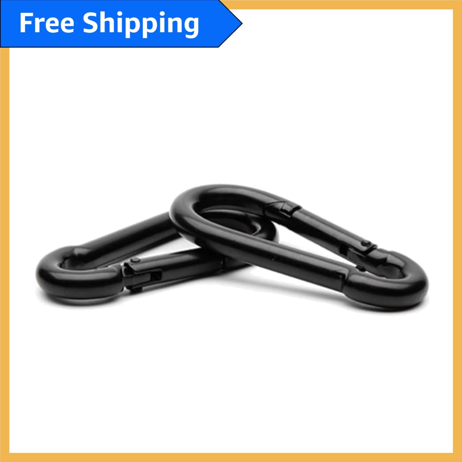 Corrosion Resistant Carabiner Snap Clips - Durable Black & Silver 5cm Clips