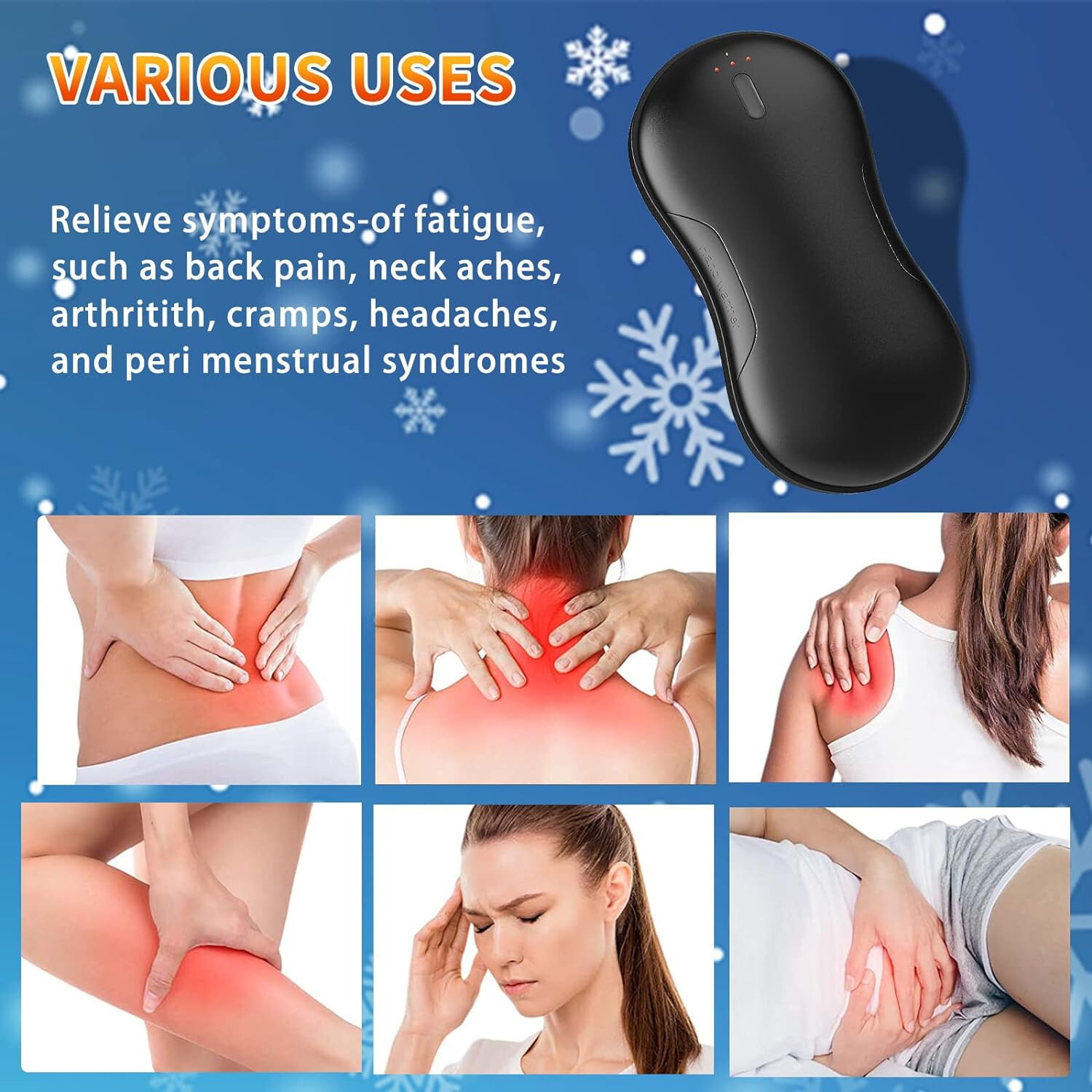 Quick Charge Hand Warmer Rechargeable,10000mAh Electric Hand Warmer Power Bank