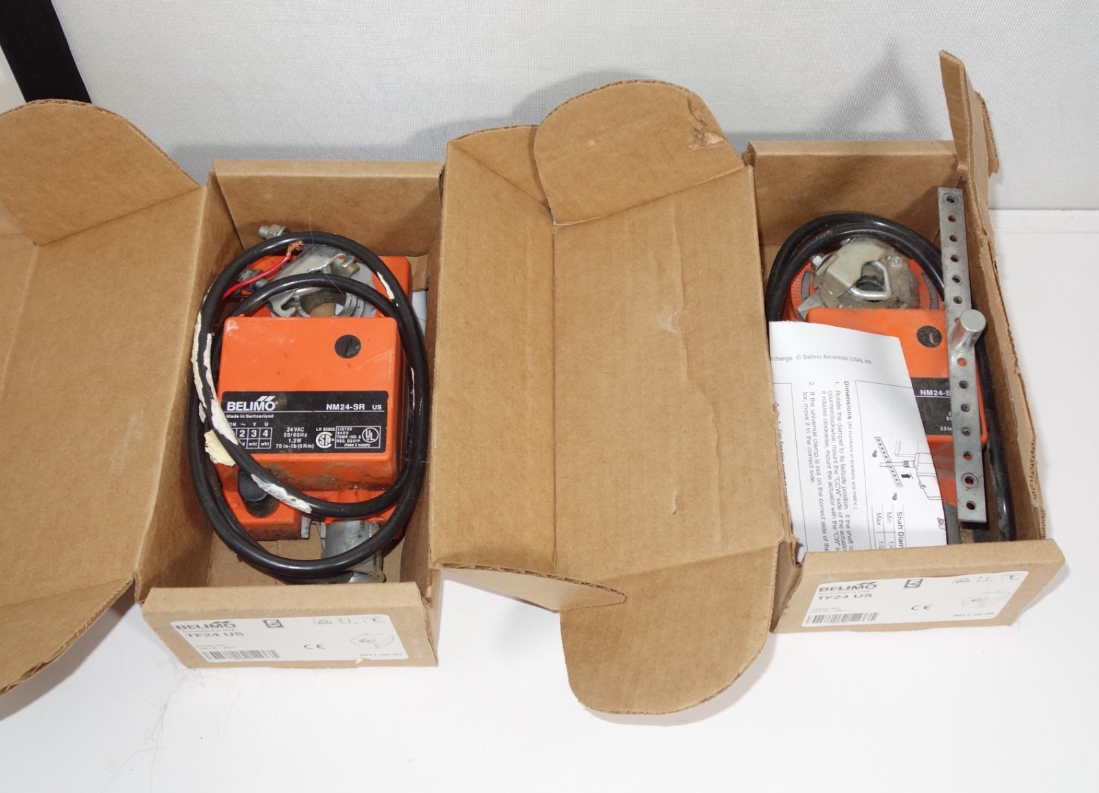 BELIMO NM24-SR US Modulating Damper Actuator HVAC Switzerland Pre Owned Lot of 2