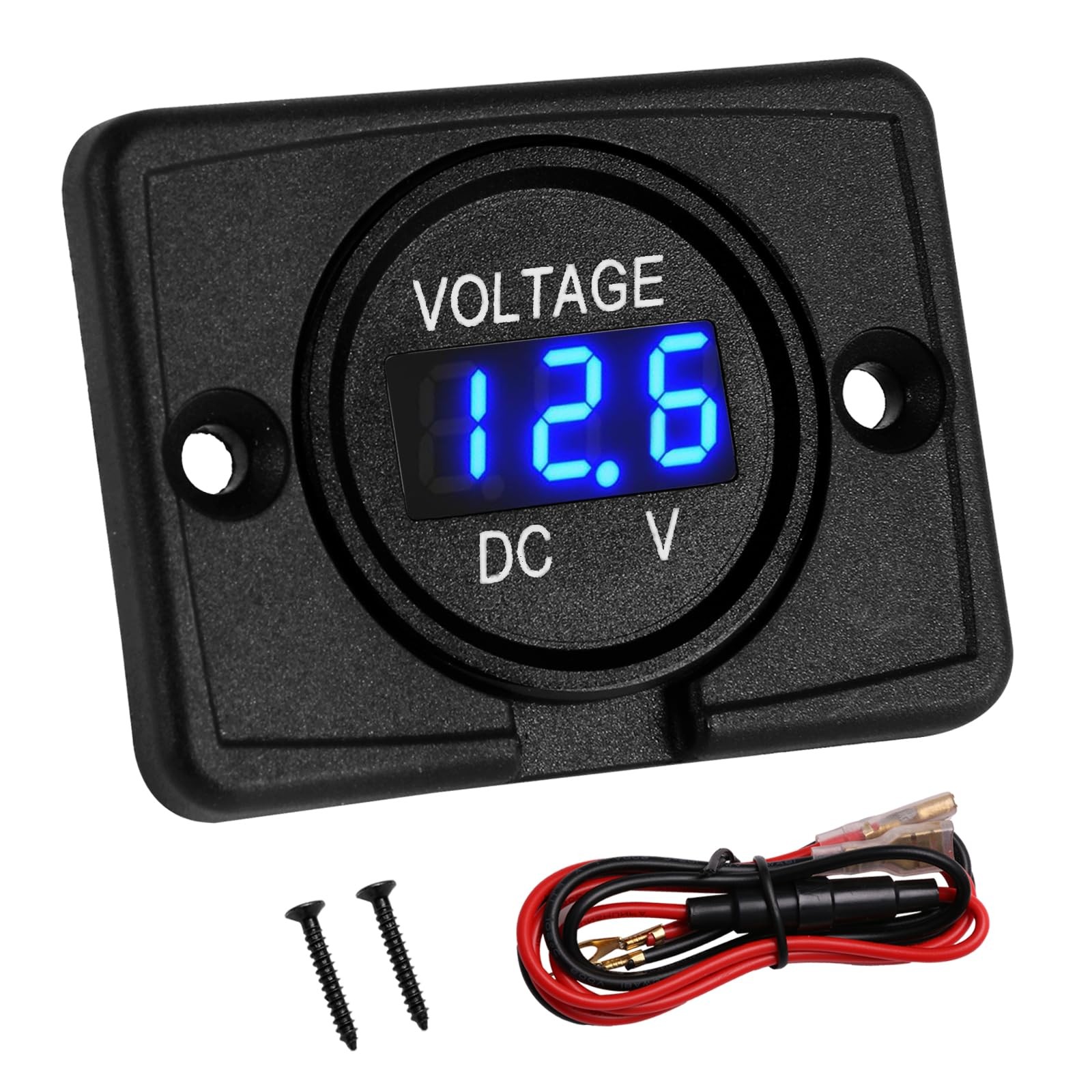 DC 24V 12V Voltage Gauge, Battery Meter, LED Volt Meter 12 24...