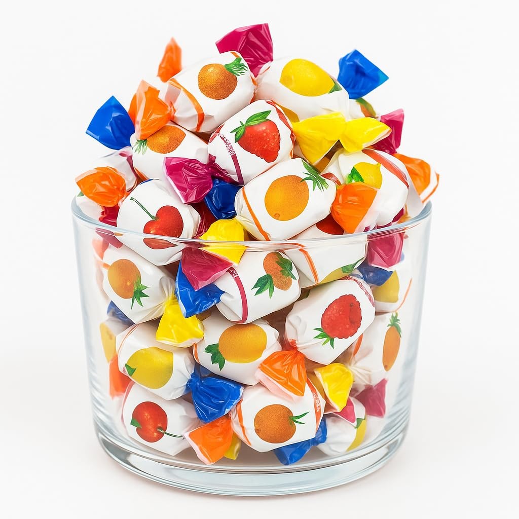 Bulk Assorted Fruit-Filled Hard Candy – Individually Wrapped, Mixed Fruit Fla...