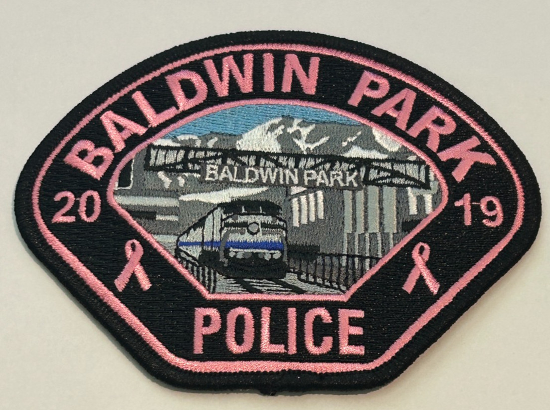 2019 Baldwin Park California Police Breast Cancer Awareness Tarin Patch Unused
