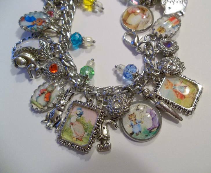 Classic Peter Rabbit Charm Bracelet Beatrix Potter Hand Crafted