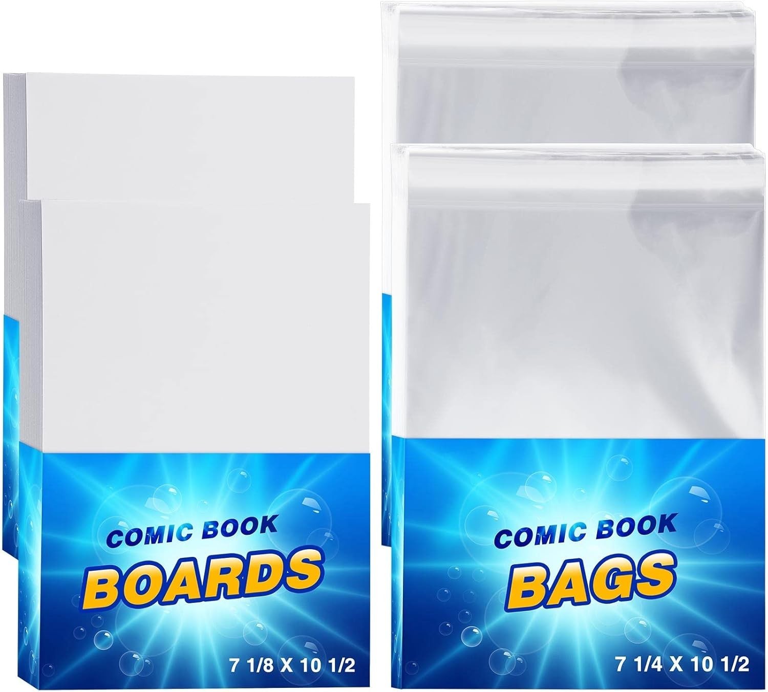 120 Set Silver Age Comic Book Bags and Boards Pack of Comic Bags and Boards R...