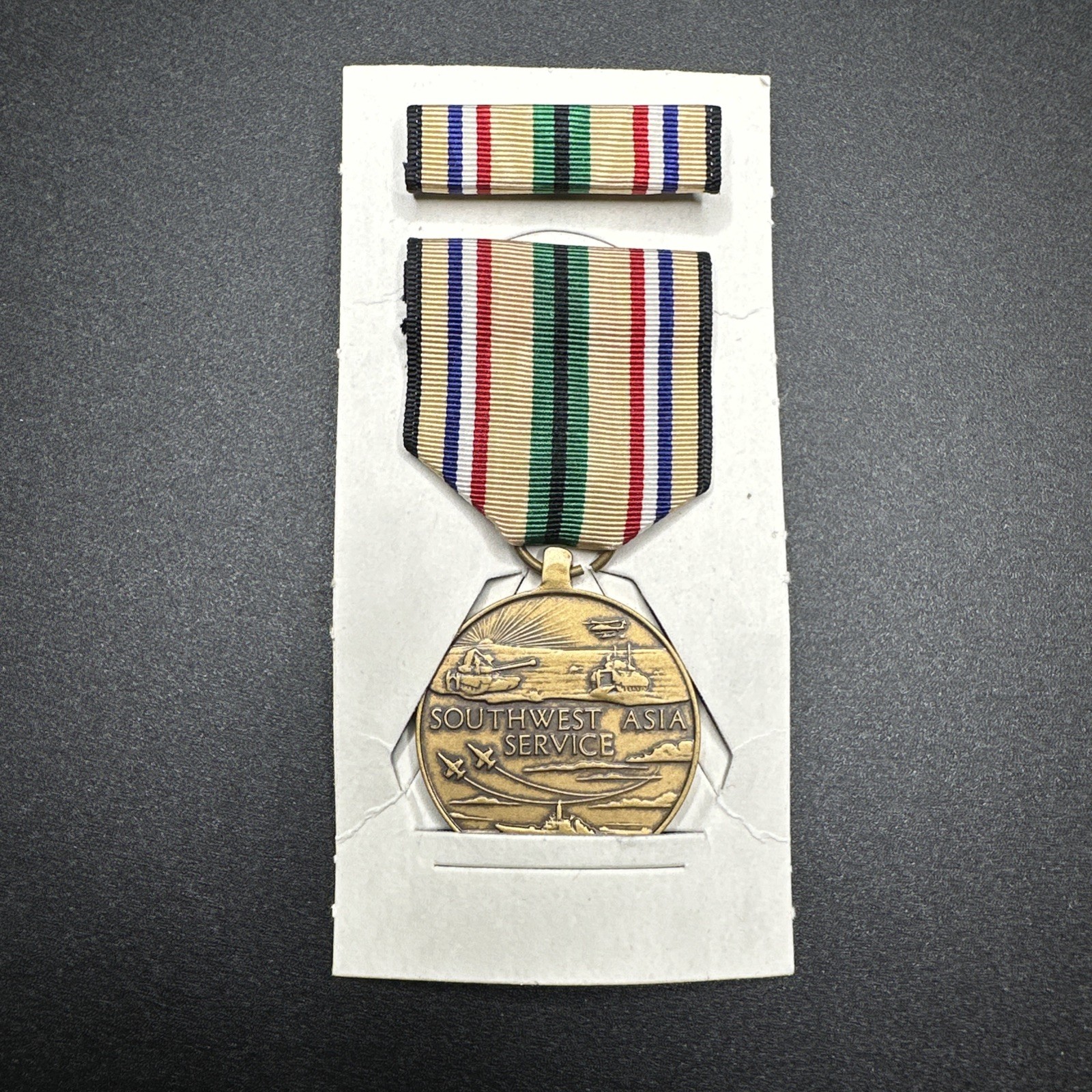 Original Gulf War Southwest Asia Service Medal With Ribbon Bar Brand New