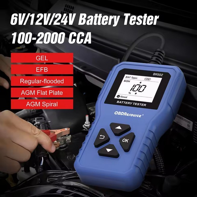 Car Battery Tester 6V/12V/24V Analyzer Diagnostic Tool SOC SOH CCA US