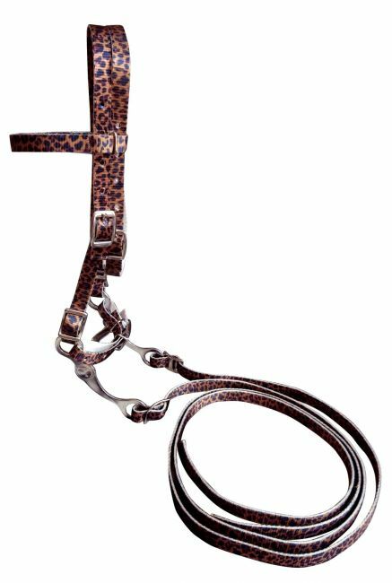 Showman Pony Size Premium Nylon Cheetah Print Browband Headstall with Bit!