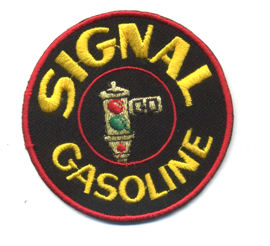 signal gasoline patch badge hot rod gasoline motor oil service station mechanic
