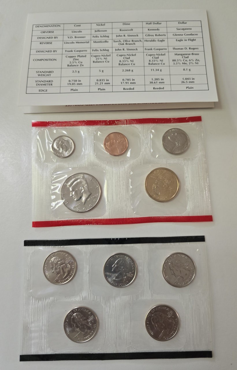 2000 P & D US Mint Uncirculated Set - OGP - 20 coins