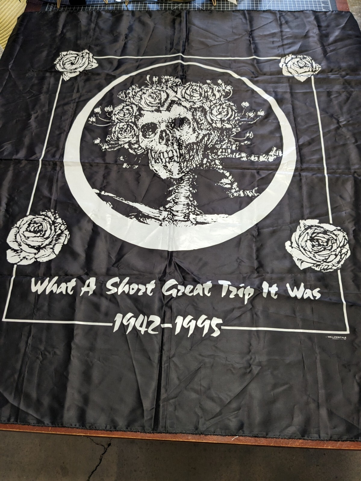 1995 Grateful Dead Jerry Garcia Printed Fabric Tapestry