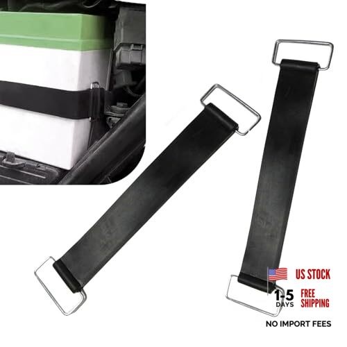 2PCS Motorcycle Battery Straps, Rubber Tie Down Straps with Metal Buckles,