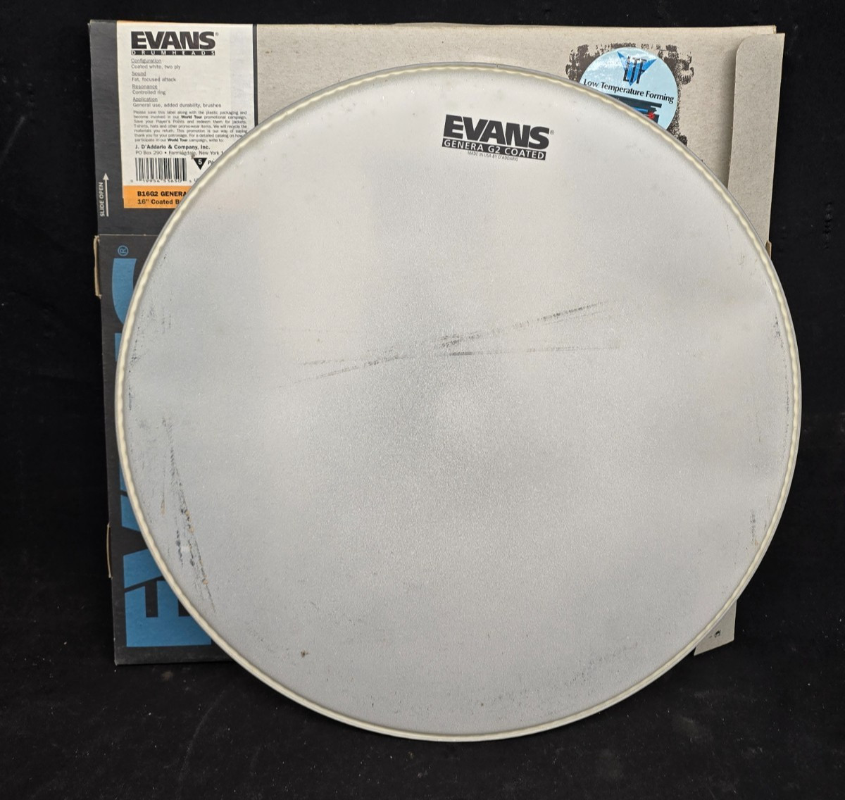 Vintage New Old Stock 16" Evans G2 Coated Tom Drum Head #B16G2