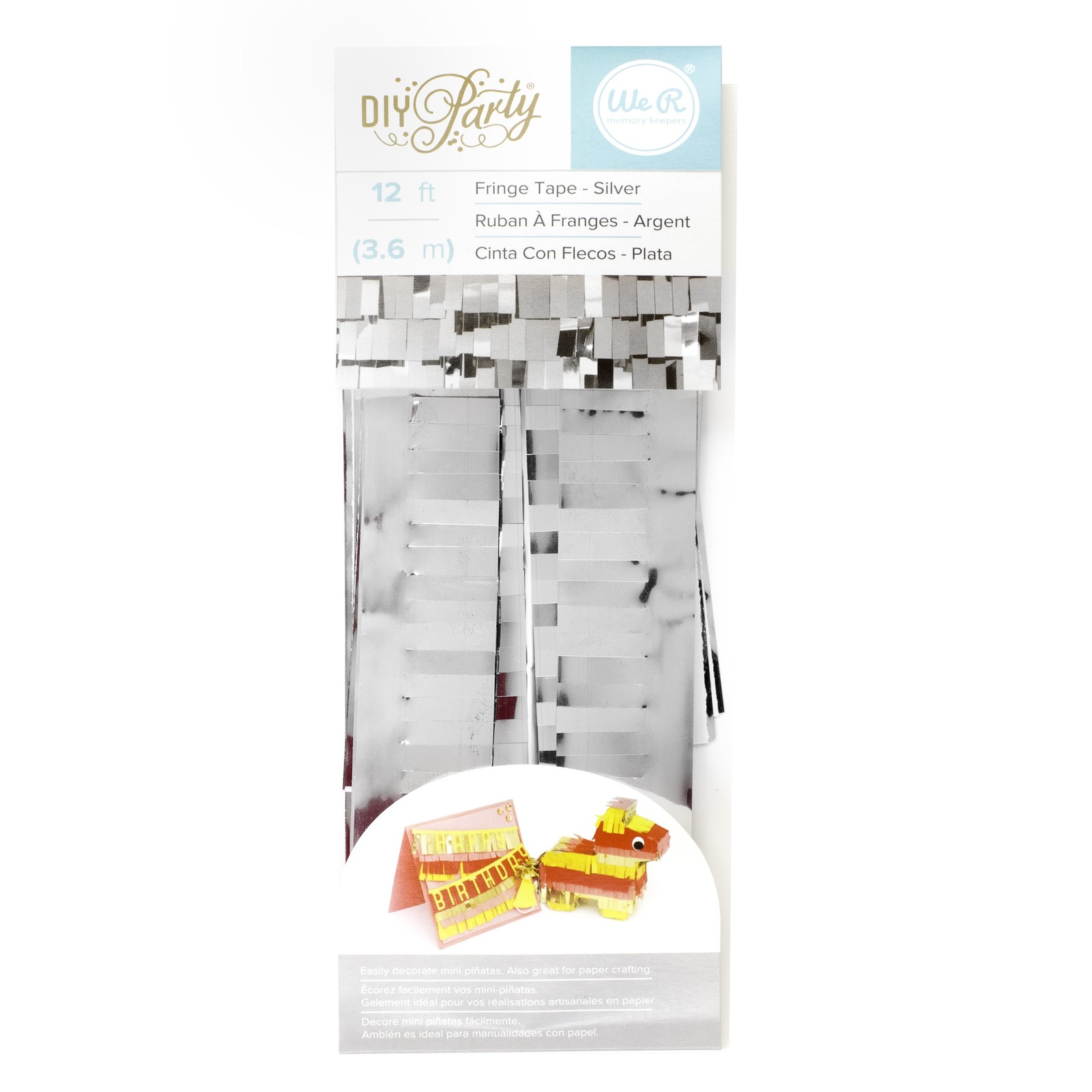 We R DIY Party Fringe Tape 12'-Silver - 3 Pack