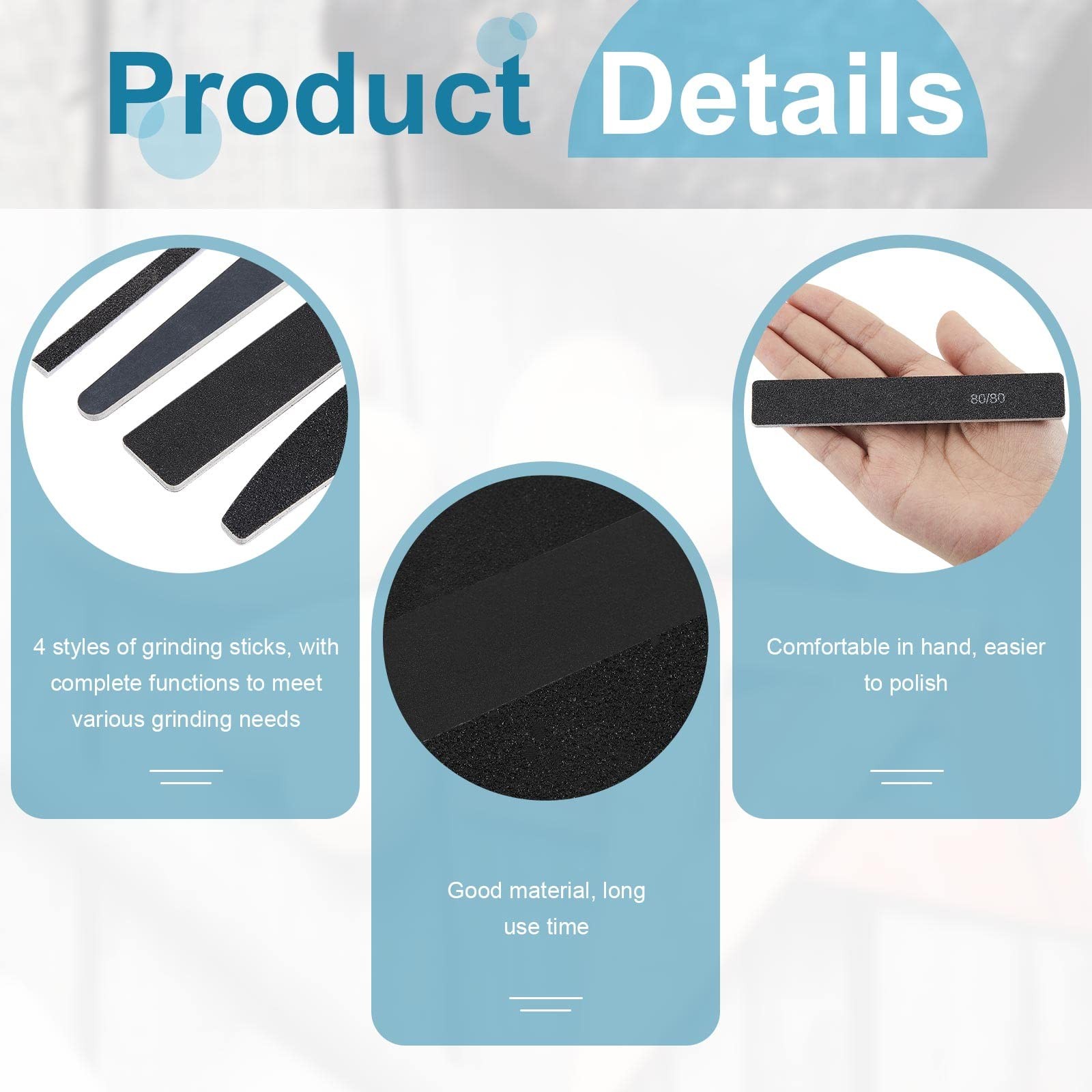 Honoson 60 Pcs Sanding Sticks for Plastic Models Set Include 30 Polishing...