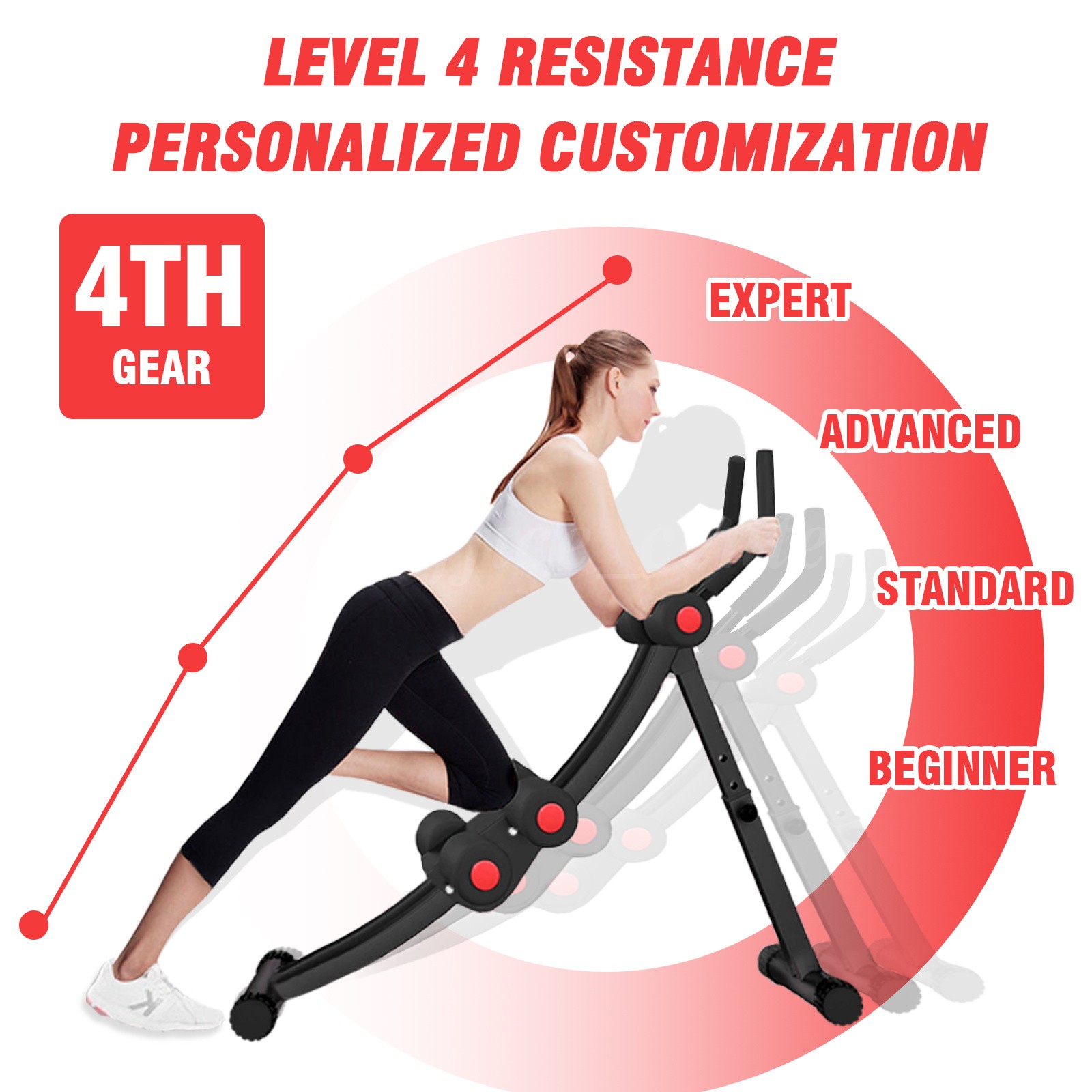 Adjustable Height Single Track Abdominal Trainer Foldable 440lbs Capacity