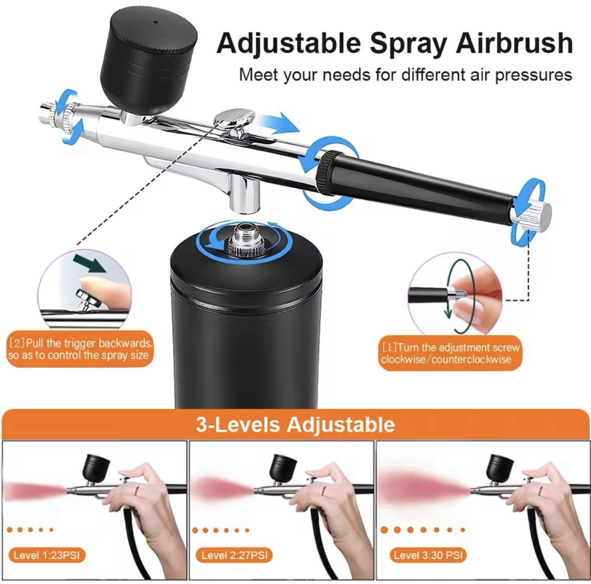 Aeropenna Portable Airbrush Kit with Compressor Modeling Nails