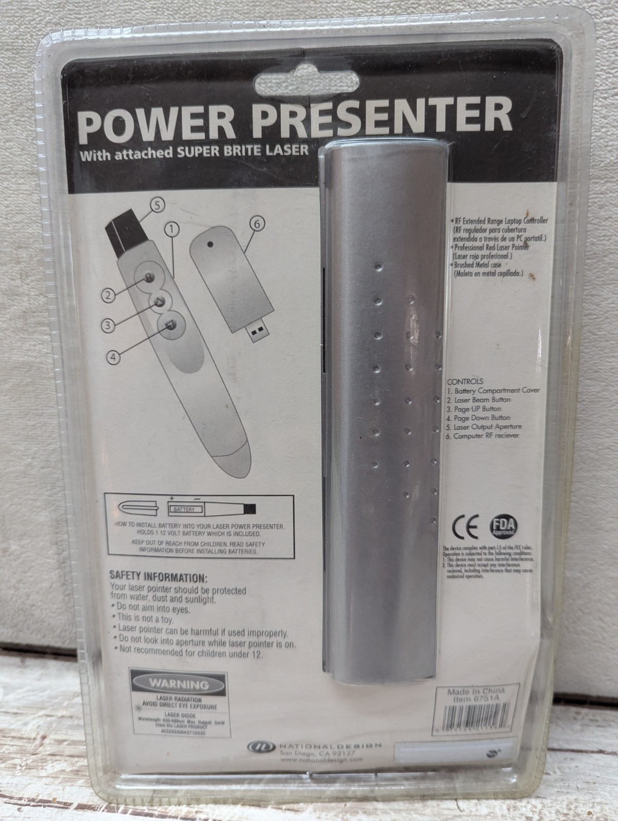 New USB Red Laser Power Point Presentation RF Remote Controller Metal Case Vtg